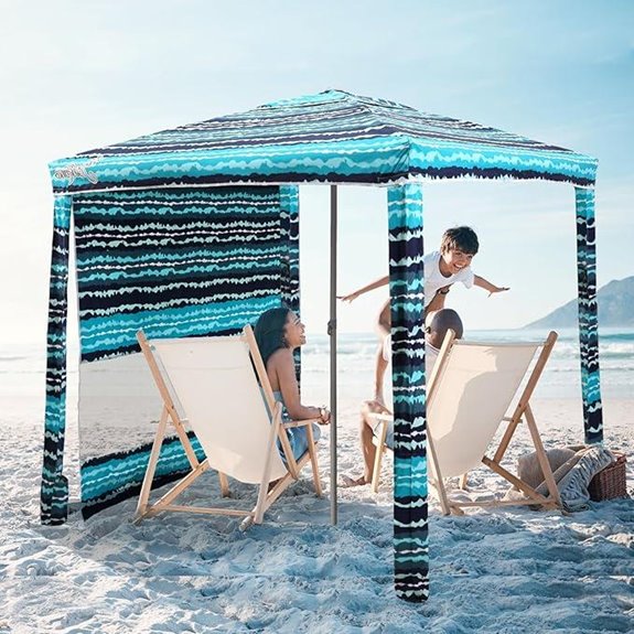 Beach Canopy with Side Wall UV Protection Easy Setup