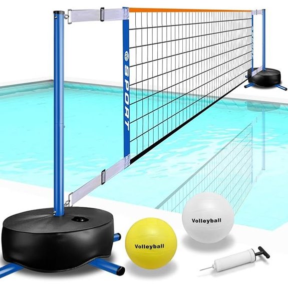 Portable Pool Volleyball Net with Water Volleyballs