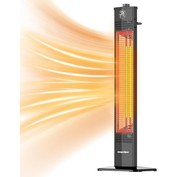 Patio Infrared Heater 1500W Waterproof Portable 3 Levels