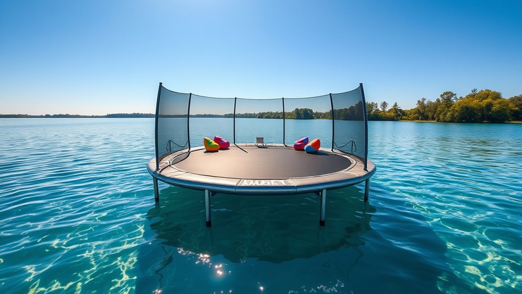 premium lake trampoline features