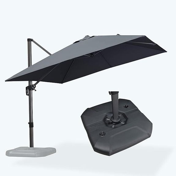 Purple Leaf 10ft Cantilever Patio Umbrella with Base