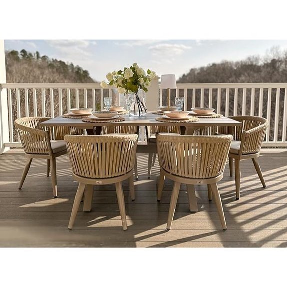 Purple Leaf 7-Piece Outdoor Dining Set with Cushions