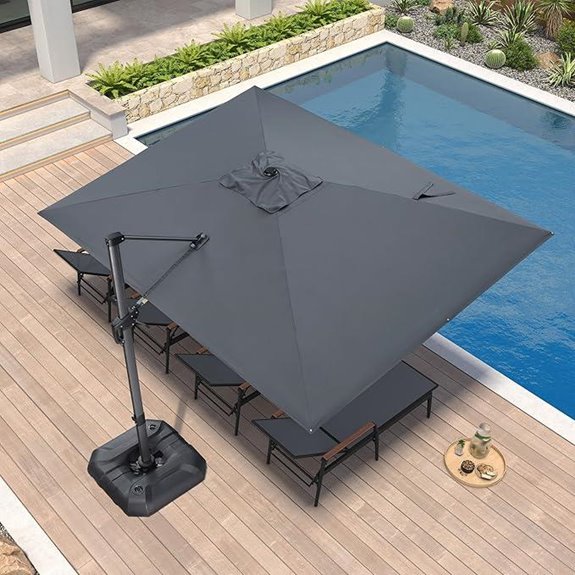 PURPLE LEAF 9'x11.5' Cantilever Patio Umbrella