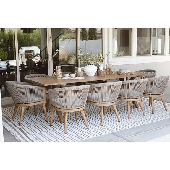 Purple Leaf 10-Piece Outdoor Aluminum Dining Set