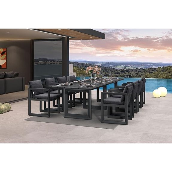 PURPLE LEAF 9-Piece Outdoor Dining Set with Cushions