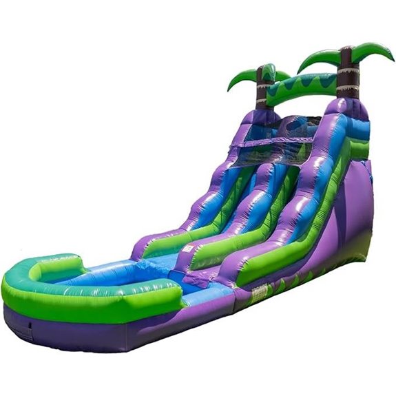 HeroKiddo 16’ Purple Tropical Inflatable Water Slide