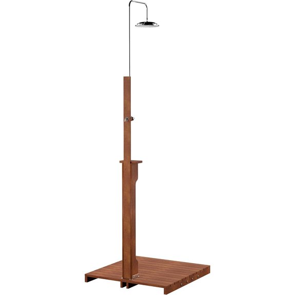 SEI Furniture Rain-Style Outdoor Shower Oiled Eucalyptus - Natural