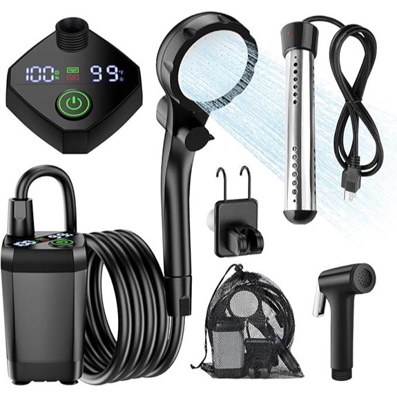 rechargeable portable camping shower