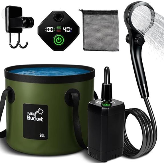 Portable Camping Shower with Rechargeable Pump