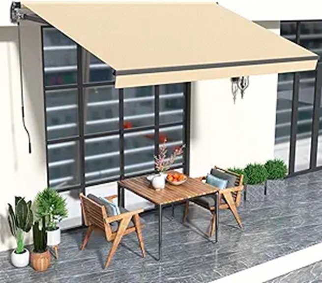 HOMEDEMO Retractable Patio Awning with Aluminum Frame
