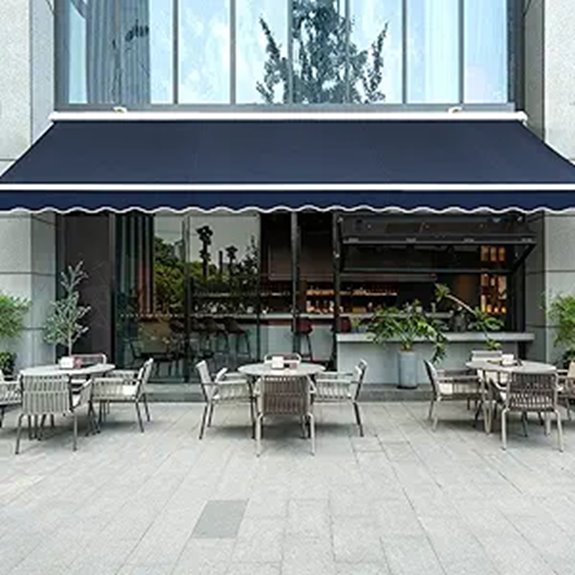 Diensweek Retractable Patio Awning 15'x10' Navy Blue