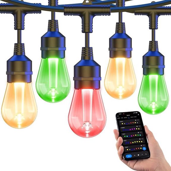 XMCOSY+ Smart Outdoor String Lights 123Ft RGB Color