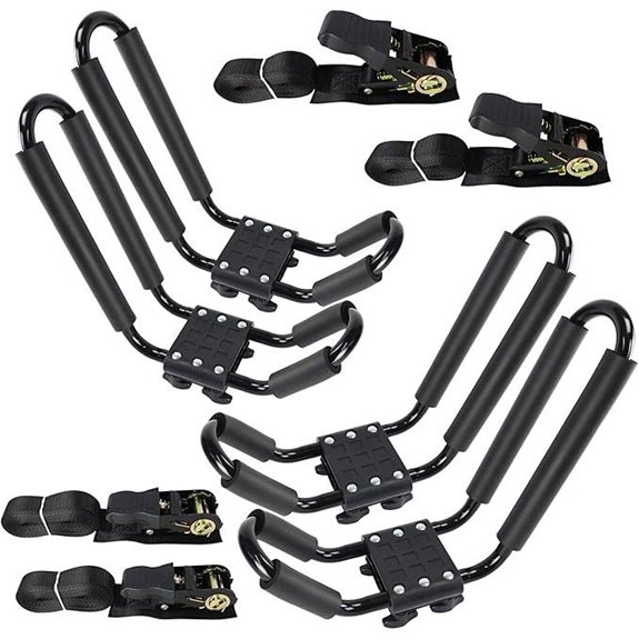 Kayak Rack J-Bar Car Roof Mount with Straps