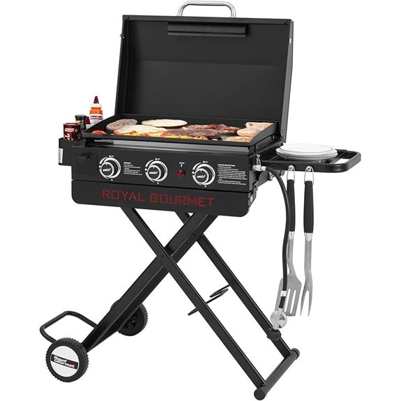 Royal Gourmet 3-Burner Propane Gas Griddle with Stand
