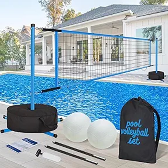 Pool Volleyball Net Set with Sand-Filled Base