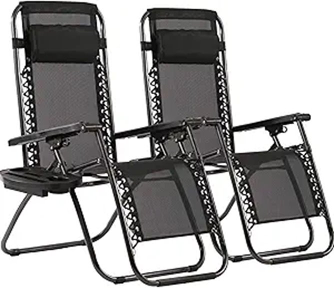 FDW Zero Gravity Lounge Chairs Set of 2