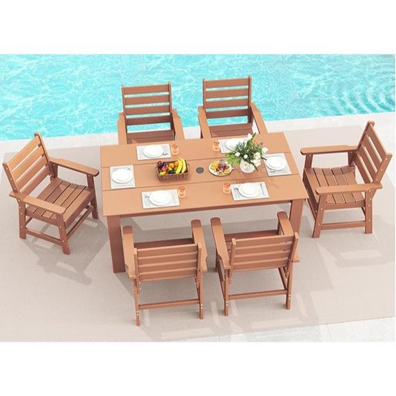 GREENVINES 7-Piece Outdoor Dining Set with Umbrella Hole