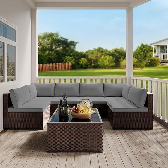 7-Piece Outdoor Patio Rattan Furniture Set