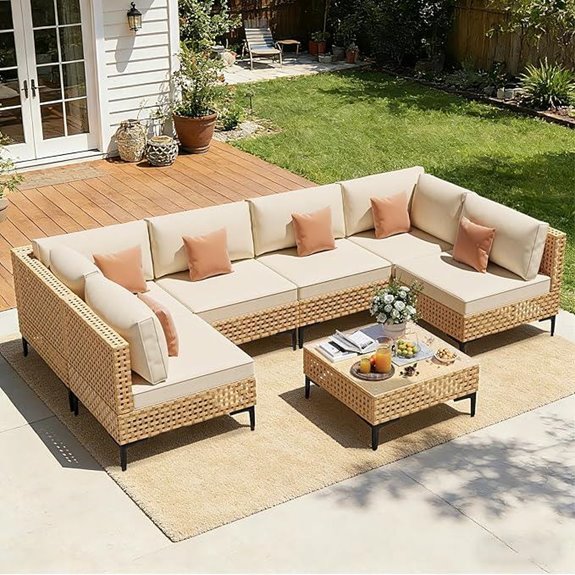 ABCASA 7-Piece Wicker Patio Furniture Set