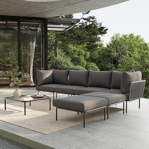 7-Piece Modern Outdoor Wicker Sectional Sofa Set