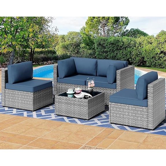 Shintenchi 5-Piece Patio Furniture Set with Cushions
