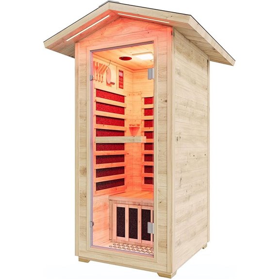 Albott 1-Person Infrared Sauna with Bluetooth and Light