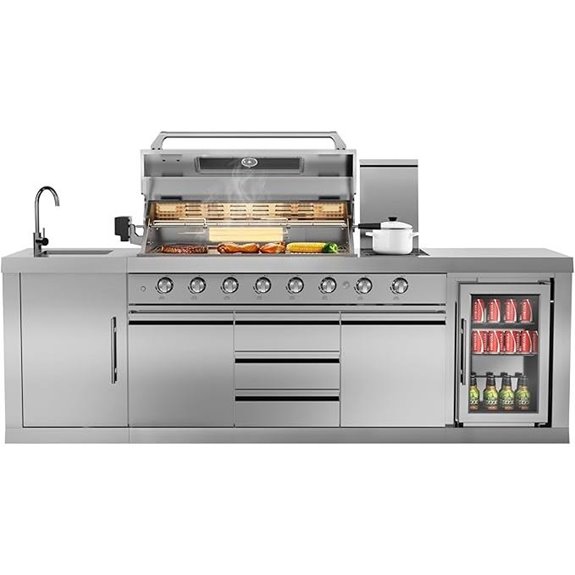 CT Copper Tailor 6-Burner Outdoor Kitchen Grill Island