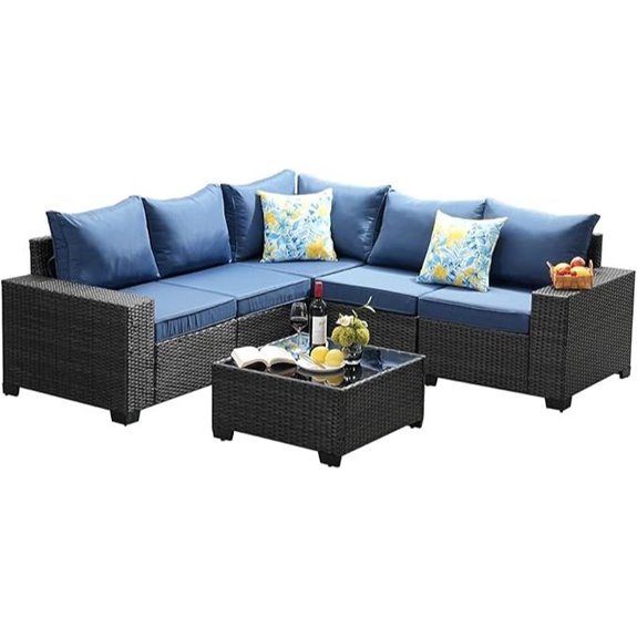 Patio Furniture Set 6 Pieces with Cushions