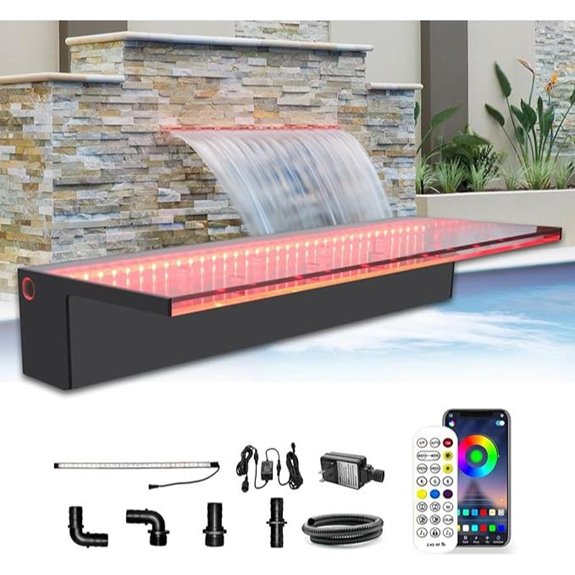 LONGRUN LED Pool Waterfall Spillway with APP Control