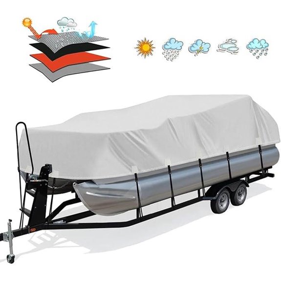 Solim Trailerable Pontoon Boat Cover 19-21ft Gray
