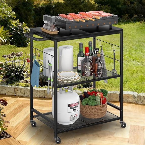 Outdoor Grill Cart with Stainless Steel Tabletop