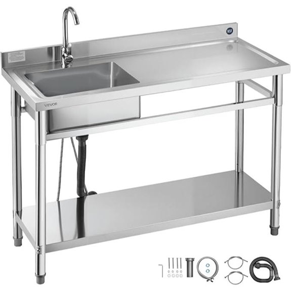 VEVOR Stainless Steel Utility Sink with Faucet