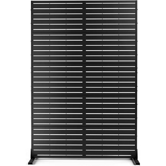 Outdoor Steel Privacy Screen with Louvered Panels