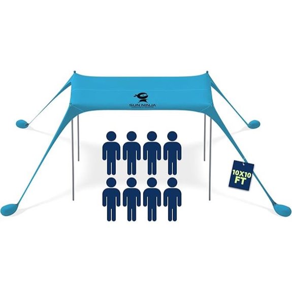 SUN NINJA UPF50+ Beach Tent & Shade (Pop-Up Includes Accessories)