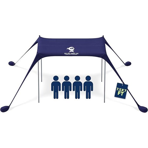 SUN NINJA UPF50+ Beach Tent with Shade Accessories