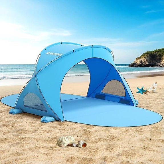 Beach Tent Sun Shelter with UPF50+ and Zipper Doors