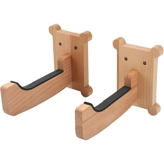 Surfboard Wall Mount Rack with Beech Wood Hangers