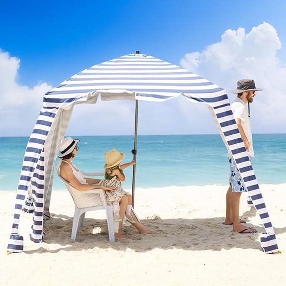 6FT Beach Umbrella with UPF 100+ Sunshade Curtain