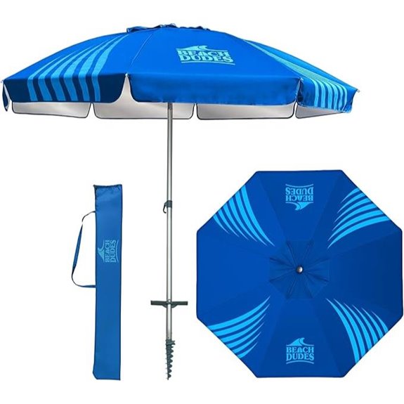 8FT UPF 50+ Beach Umbrella with Sand Anchor