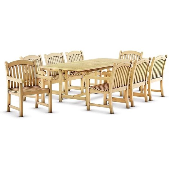 Amazonia Newcastle 9-Piece Teak Dining Set