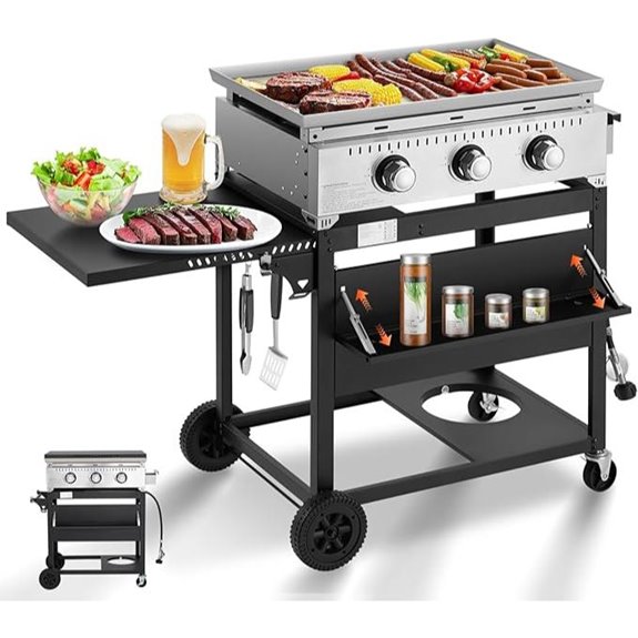 MELLCOM 3-Burner 30000 BTU Outdoor Gas Griddle