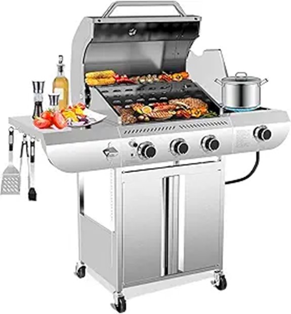 3-Burner Propane Gas Grill with Side Burner