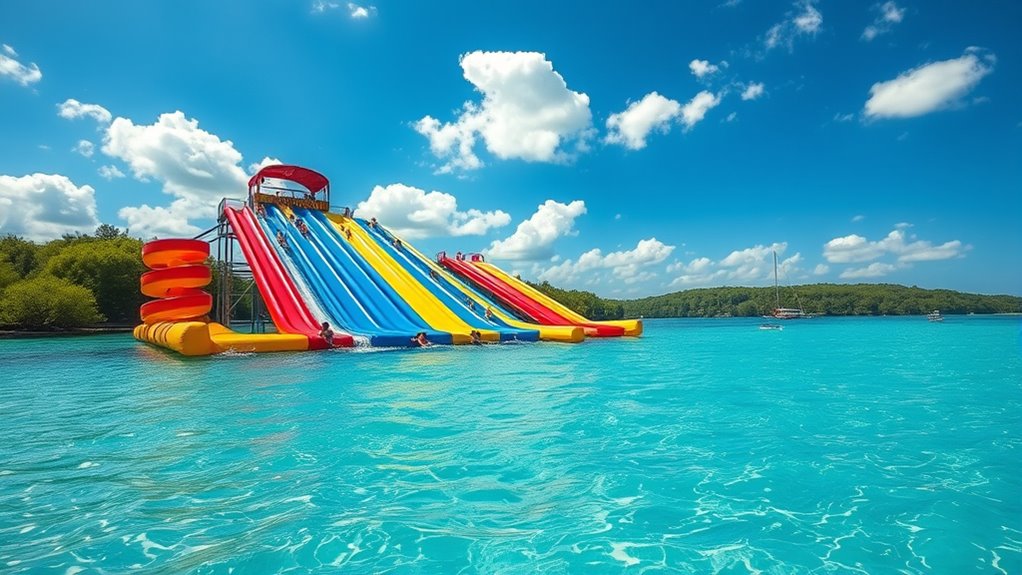 top lake water slides