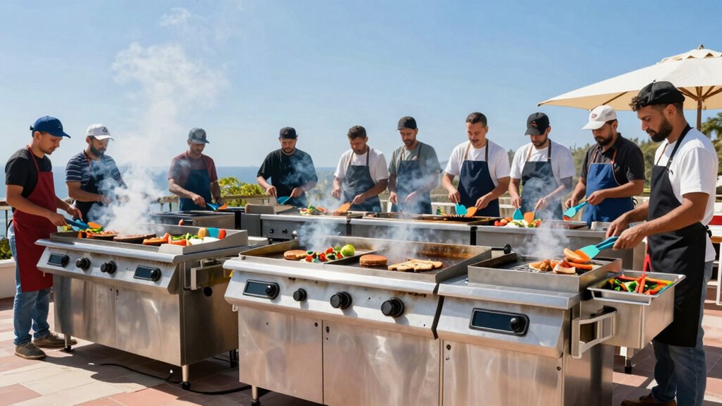 top propane griddle stations