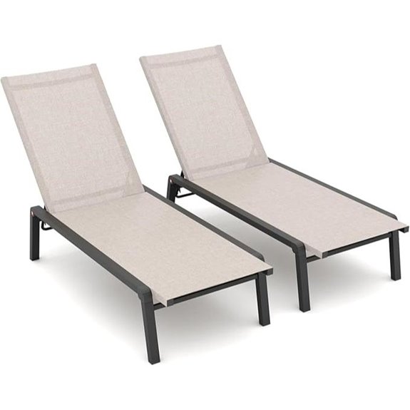 Patio Lounge Set of 2 with Adjustable Backrests