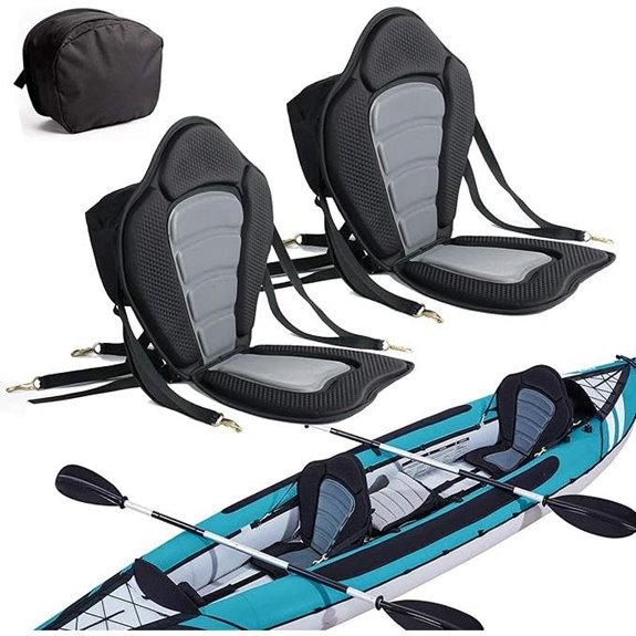 Kayak Seat Padded Backrest with Storage Bag (2 Pack)