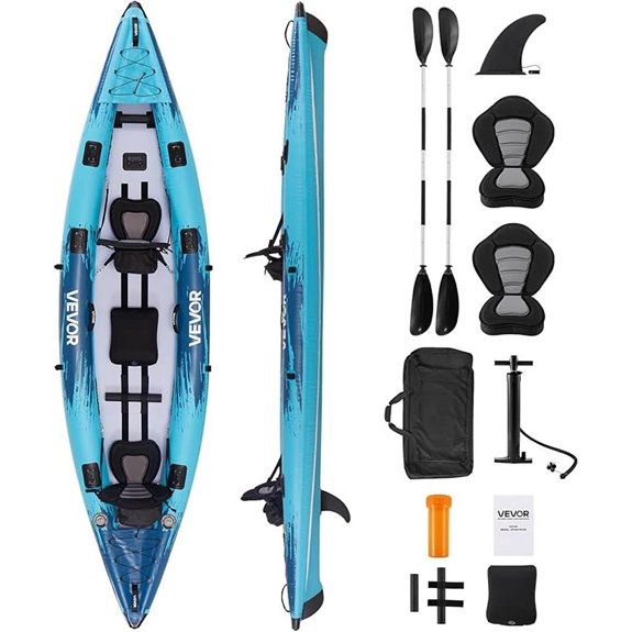 VEVOR 2-Person Inflatable Kayak with Accessories