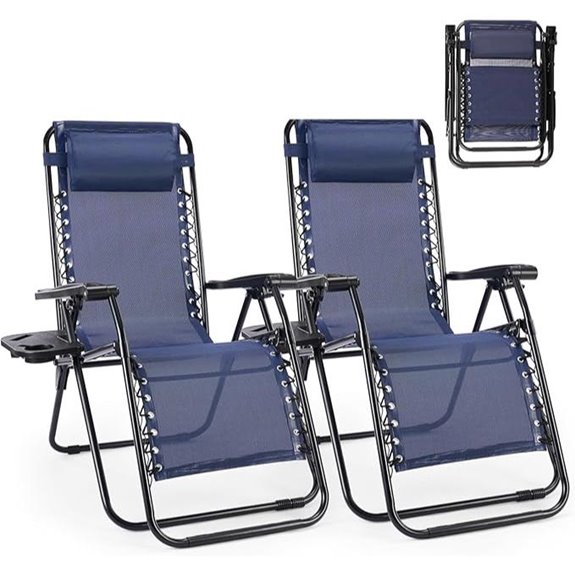 Smug Zero Gravity Lounge Chairs Set (2) with Cup Holders