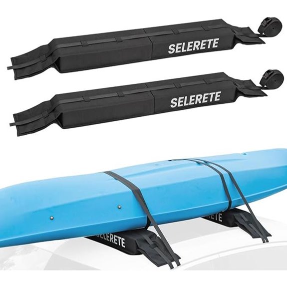 Universal Kayak Roof Rack Pads with Tie-Down Straps