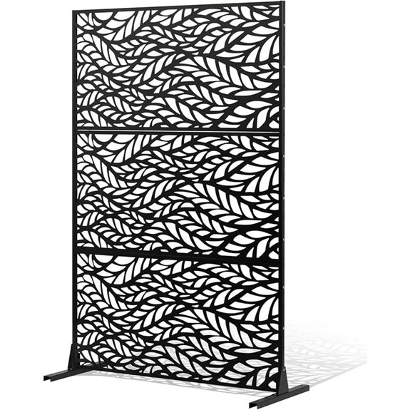 Vevor Metal Privacy Screen 3-Panel Outdoor Divider